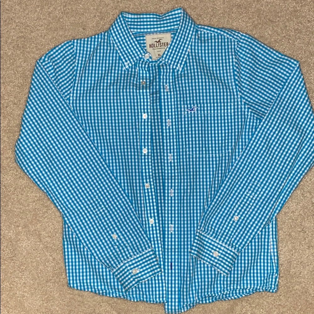 Hollister striped blue button down.